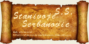 Stanivoje Šerbanović vizit kartica